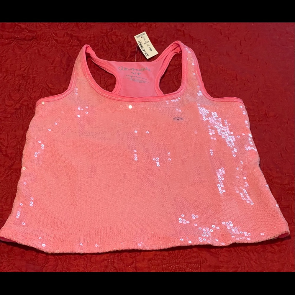Aeropostale Womens Junior Size Small Pink Sequin
